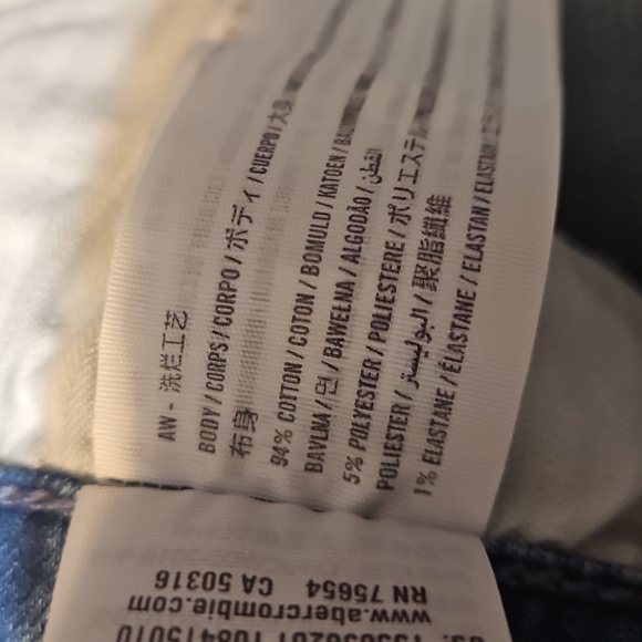 NWT Abercrombie & Fitch High-Rise Super Skinny Ankle Distressed Denim Jeans - Picture 10 of 14